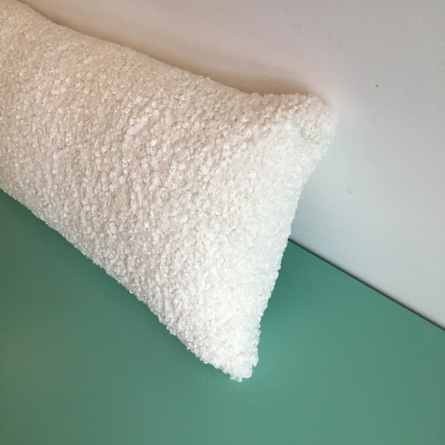 Contemporary Ivory Teddy Boucle Lumbar Pillow With Insert For Sale - Image 3 of 5