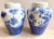Chinese Vintage Chinese Floral Blue & White Qing Ginger Jar Pair With Lotus Petal Border For Sale - Image 3 of 12