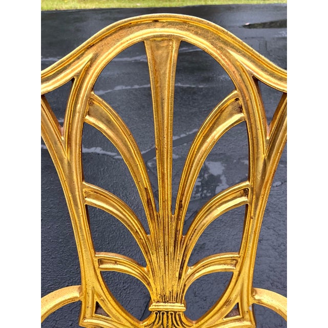 Mid 20th Century Vintage Gilt Metal Dining Chairs - Set of Six For Sale - Image 5 of 11