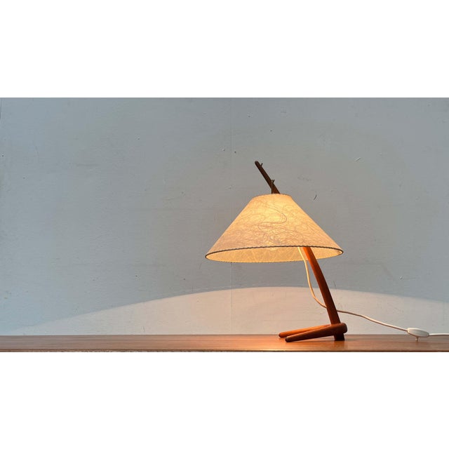 Mid-Century Modern Teak Dornstab Table Lamp by A. Pöll for Kalmar, Vienna, 1950s For Sale - Image 10 of 18