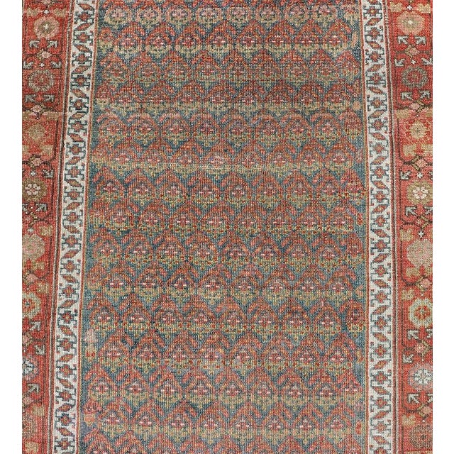 Antique Persian Hamadan Gallery Runner in Wool With All-Over Tribal Design 3'6 X 12'8 For Sale In Atlanta - Image 6 of 12