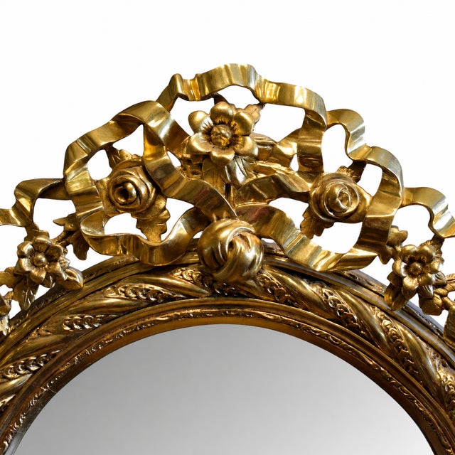 Rococo Mirror in Richly Decorated Gilded Frame For Sale - Image 3 of 4