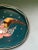 Vintage Teal & Gold Eagle Serving Tray For Sale - Image 4 of 7