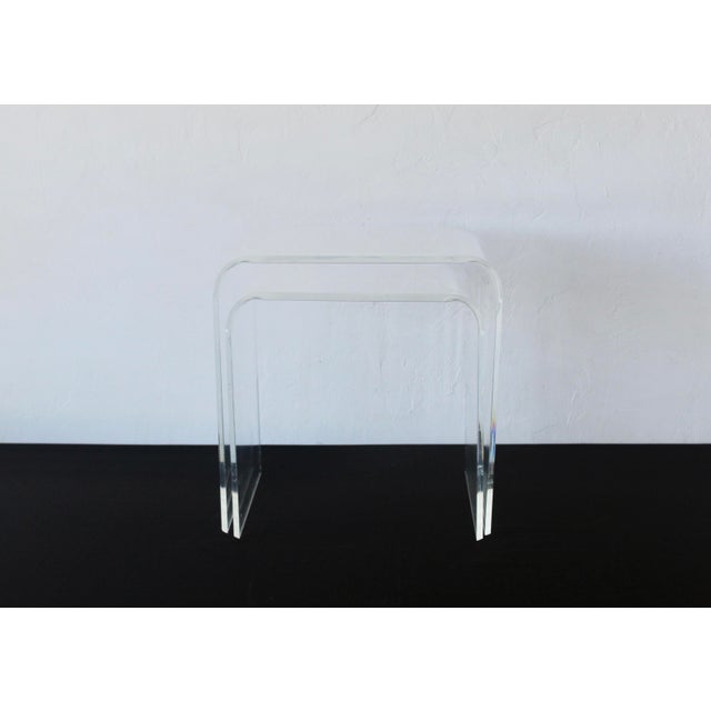 Vintage Lucite Acrylic Waterfall Nesting Tables, Mid-Century Modern-a Pair For Sale - Image 14 of 15