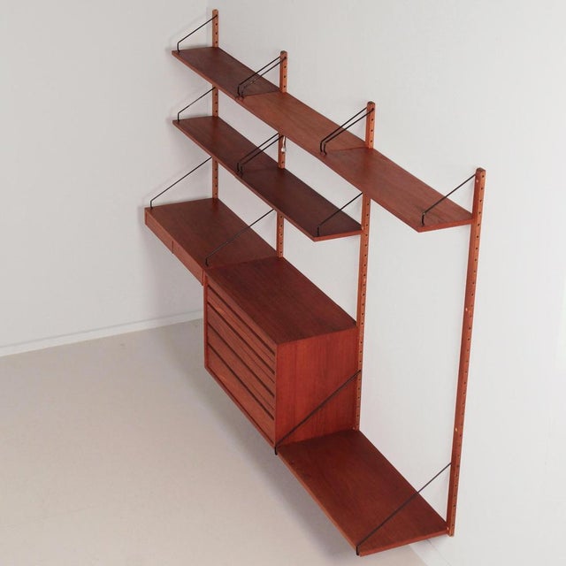 Cado Royal System Wall System with Desk, Drawer Unit and Shelves by Poul Cadovius for Cado, 1960s For Sale - Image 4 of 11