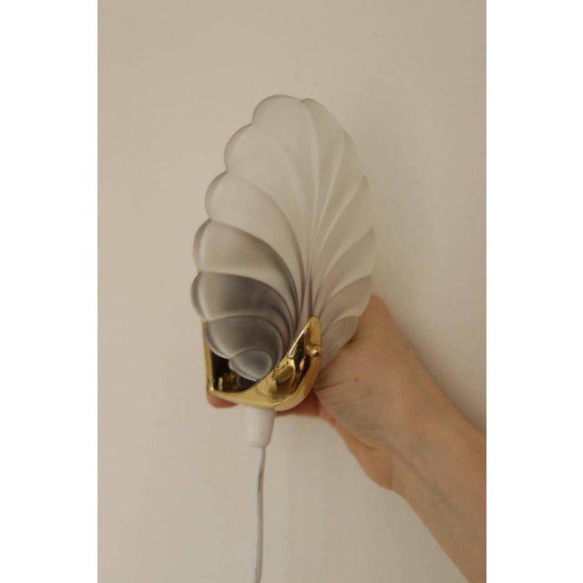 Pair of art deco brass & glass shell wall lamps – denmark, 1930s – rewired, working, e14 a beautiful pair of danish art...