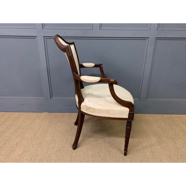 Brown Mahogany Armchair in the style of Hepplewhite, 1900 For Sale - Image 8 of 13