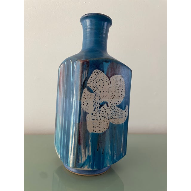 Vintage Pacific Stoneware Pottery Vase 1960's Signed Hand Painted Portland For Sale In Palm Springs - Image 6 of 7