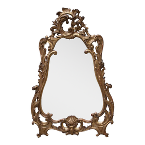 19th Century Italian Rococo Giltwood Mirror With Acanthus Design