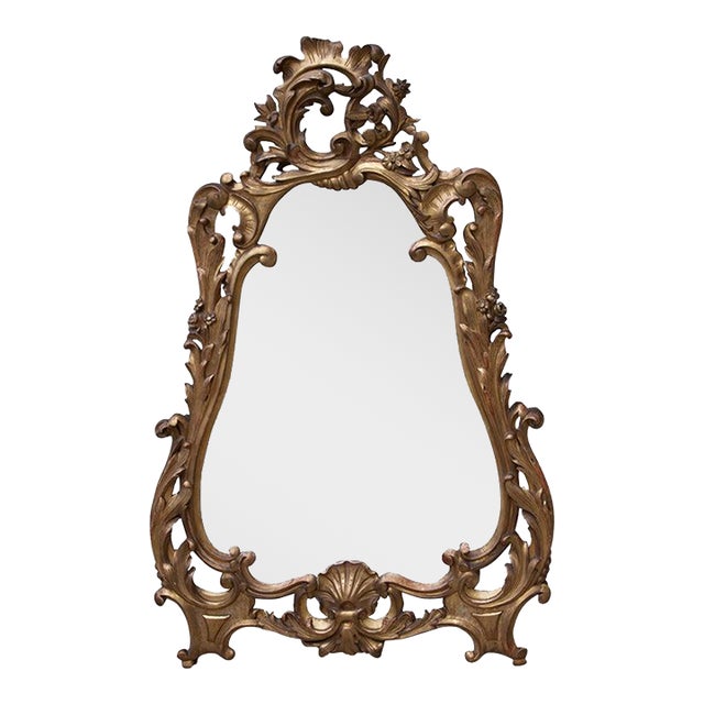 Italian Rococo Style Giltwood Mirror For Sale