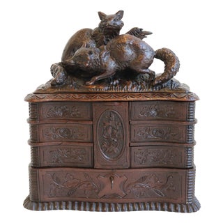 Antique Black Forest Jewelry Box in Fruitwood, 1880 For Sale