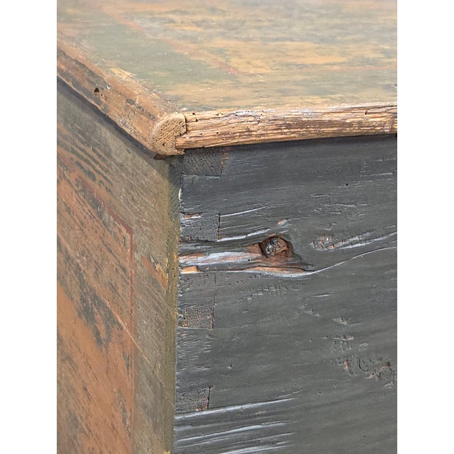 Antique European (German or Czechia) Pine Blanket Chest With Original Paint For Sale - Image 14 of 16