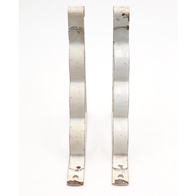Traditional Pair of Vintage White Steel Shelf Brackets For Sale - Image 3 of 5
