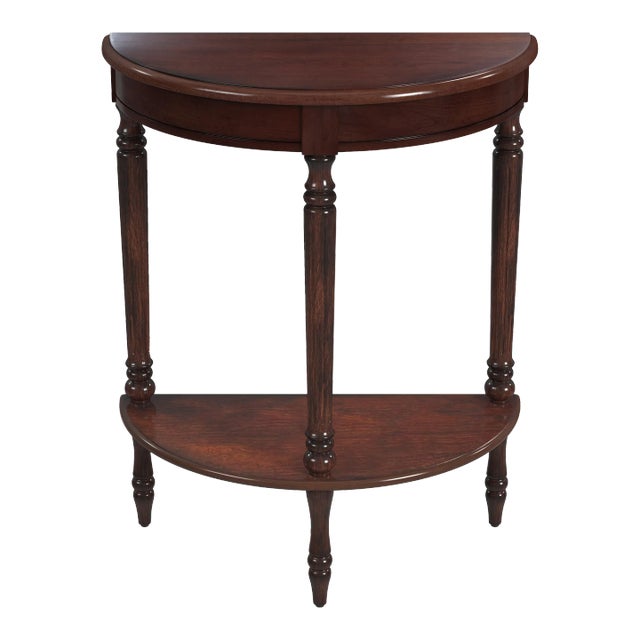 Bellini Demilune Console Table, Medium Brown For Sale