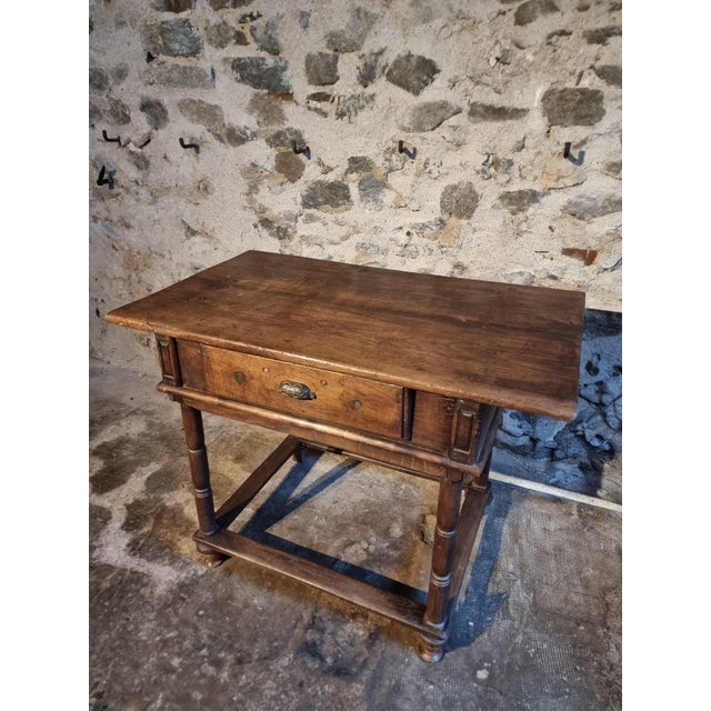 French Rustic Oak Table with Drawer, Late 18th-Early 19th Century For Sale - Image 10 of 18