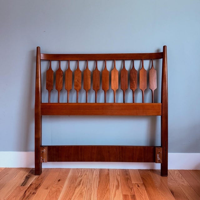 Wood MCM Attributed to Kipp Stewart for Drexel“Declaration” Twin Headboard, Circa 1956 For Sale - Image 7 of 7