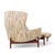 Wood Jens Risom for Jens Risom Design Mid Century Walnut Big Chair and Ottoman For Sale - Image 7 of 9