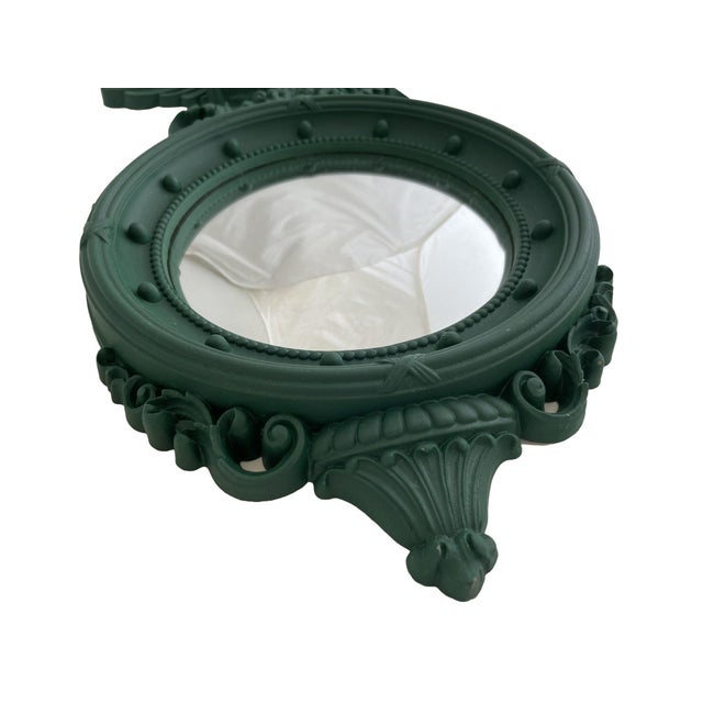 Traditional Early 20th Century Green Convex Admiral Mirror For Sale - Image 3 of 4