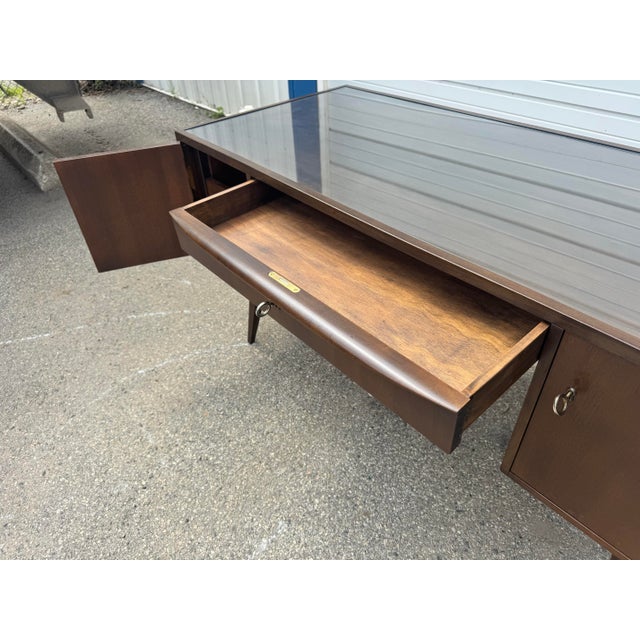 Rare Mid Century Modern Franz Ehrlich Teak Executive Desk For Sale In Philadelphia - Image 6 of 12