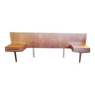 Mid-Century Modern "G-Plan" Teak Bed Frame W/ Nightstands C.1960s For Sale