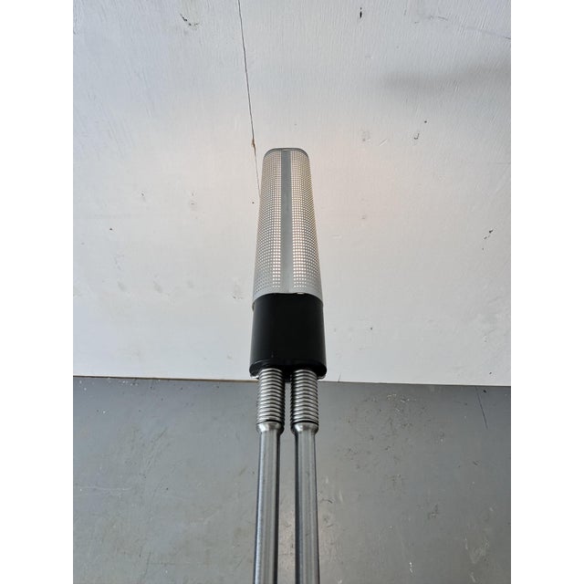 Metal Italian Modernist Steel and Aluminum Floor Lamp by F.A. Porsche for Luci, 1980s For Sale - Image 7 of 17
