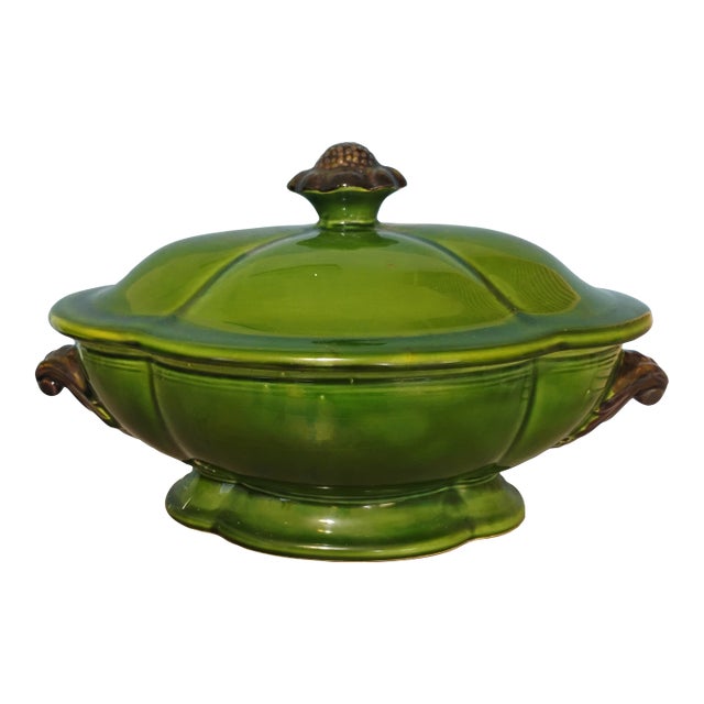 1980s Romancing Provence Large Green Tureen/Casserole For Sale