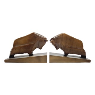 Vintage Figurative Wooden Bookends, 1950s, Set of 2 For Sale