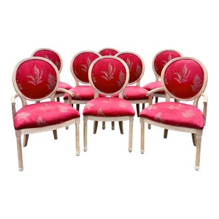 Century Furniture Cerused Oak Dining Chairs - Set of 8 For Sale