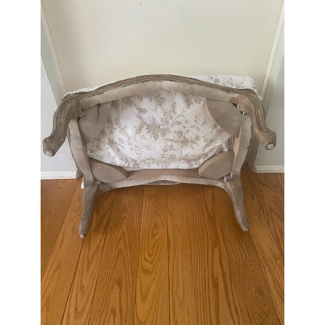 Rose Tarlow Louis XV Ottoman in Gilt Silver Leaf For Sale - Image 9 of 9