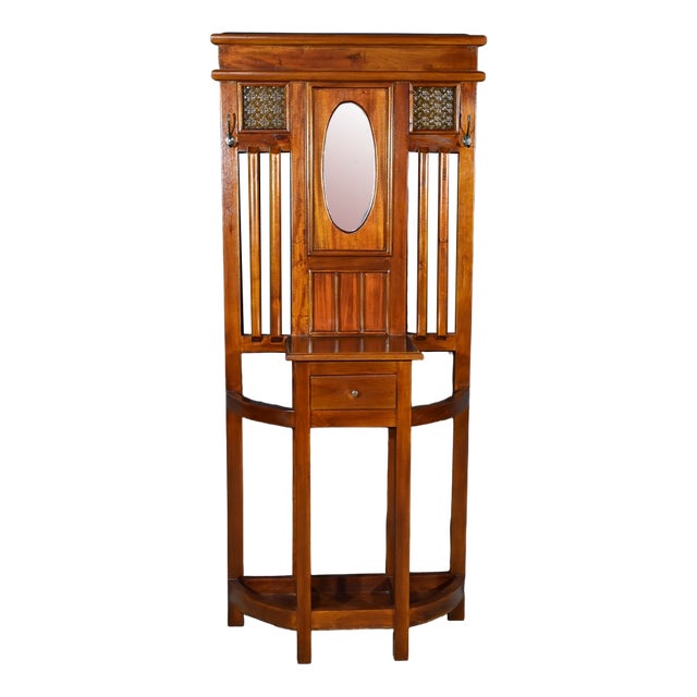 Art Deco Mahogany Coat Rack, 1930s For Sale