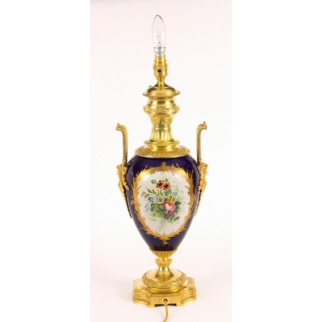 Sevres Porcelain & Ormolu Table Lamp, 19th Century For Sale - Image 4 of 16