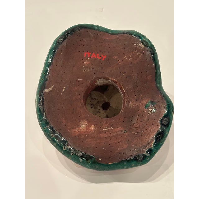 Ceramic Vintage Italian Glazed Pottery Frog Sculpture For Sale - Image 7 of 9