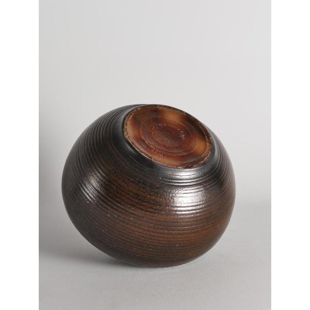 Brown Salt-Glazed Stoneware Vase by Arthur Andersson for Wallåkra For Sale - Image 10 of 13