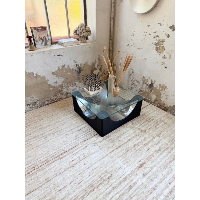 Coffee Table with Molded Base and Chrome, 1970s For Sale - Image 3 of 18