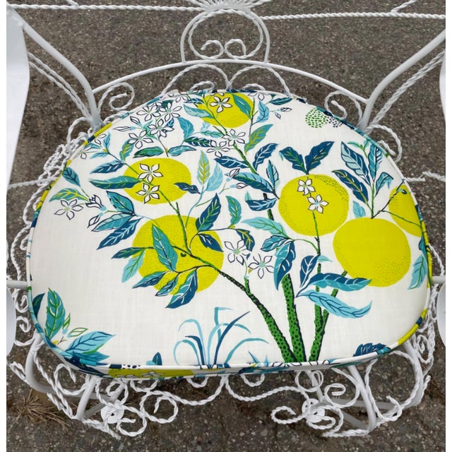 Victorian Vintage Wrought Iron Peacock Chair With Custom Cushion, Attributed For Sale - Image 3 of 5