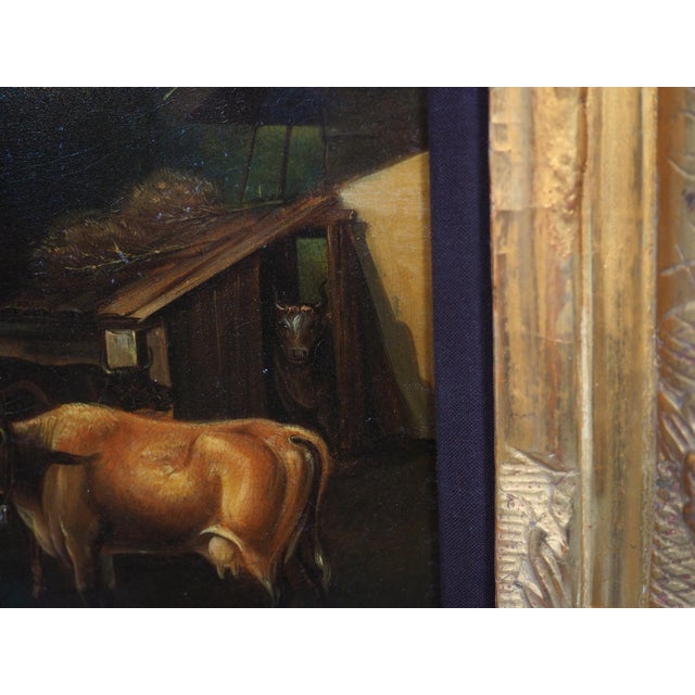 Antique Oil on Copper Painting of an Alpine Village Scene For Sale - Image 17 of 18