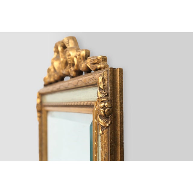 Vintage French Baroque Rococo Style Gold Leaf Decorated Mirror, 1950s For Sale - Image 6 of 12