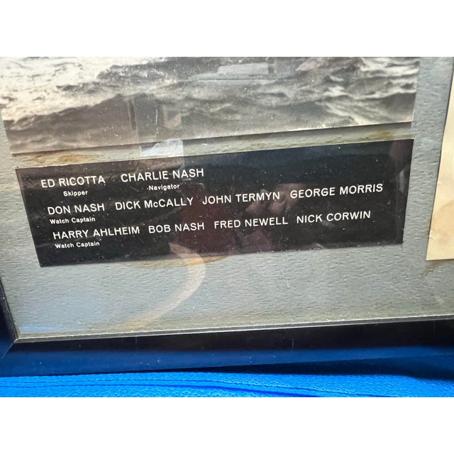 1965 Vivace Yacht Photo & Map of Race From Annapolis to Newport, Framed For Sale - Image 4 of 6