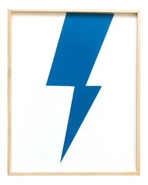 Max & Alma Wolf "Blue Lightning" Acrylic Painting