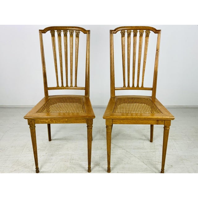 Antique Louis XVI Style Side Chairs With Caned Seats—A Pair For Sale - Image 16 of 16