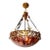 1980s Authentic Maitland-Smith Ornate Brass and Iron Empire Style Chandelier With a Penshell Inlaid Bowl For Sale