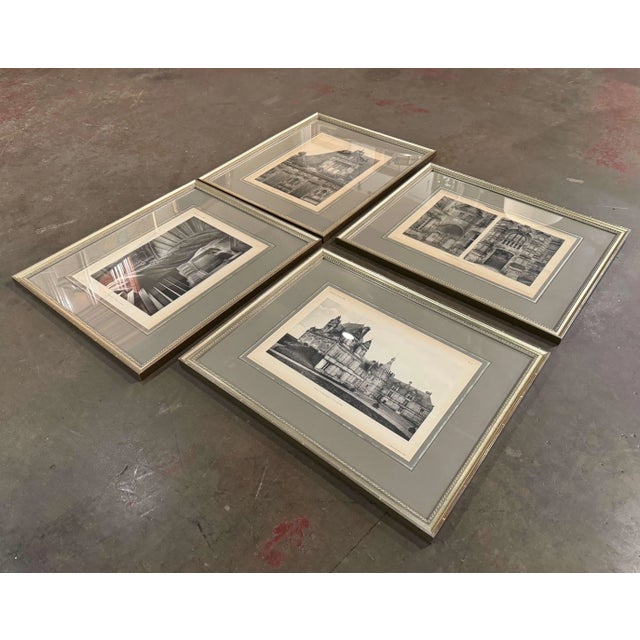 Decorate a study of office with this elegant suite of antique black and white prints. Created in Paris France circa 1870...