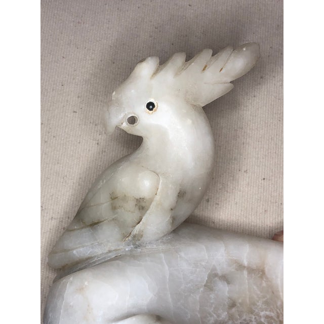 1940s 1940s Signed Limited Edition Italian Cockatoo Alabaster Ashtray Catchall Trinket Dish For Sale - Image 5 of 9