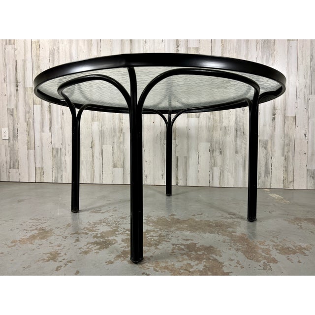 Metal 1950s Tadao Inouye for Brown Jordan Kantan Patio Table and Four Chairs, Attributed For Sale - Image 7 of 12