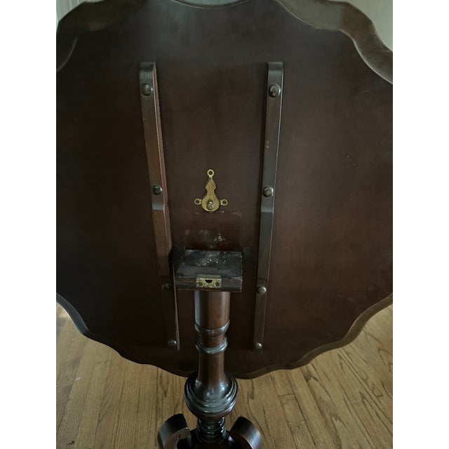 Brown 1950s Mahogany Tripod Tilt-Top Occasional Table (Pie Table) For Sale - Image 8 of 12