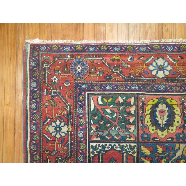 Early 20th Century Zabihi Collection Senneh Bakhtiari Colorful Garden Box Rug - 4'9" x 6'7" For Sale In New York - Image 6 of 8