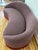 Curved Sofa Custom Upholstered in Maharam Gale Fabric Color Diorite See Photos & Trimmed in Pink Fringe For Sale In New York - Image 6 of 8