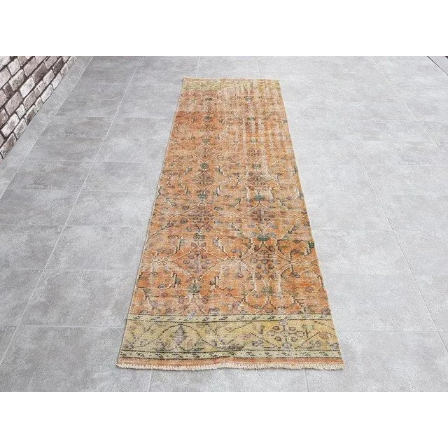 1960s Geometric Desin Oushak Runner For Sale - Image 10 of 10