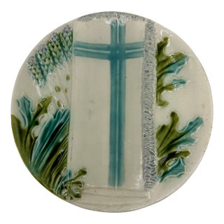 Antique Magelica Asparagus Plate For Sale