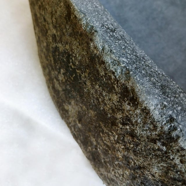 Gray Polished Stone Bowl From Indonesia, Organic Modern Design For Sale - Image 8 of 18